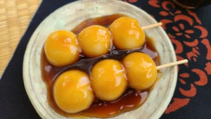 Japanese Rice Dumplings with Sweet Tamari Glaze