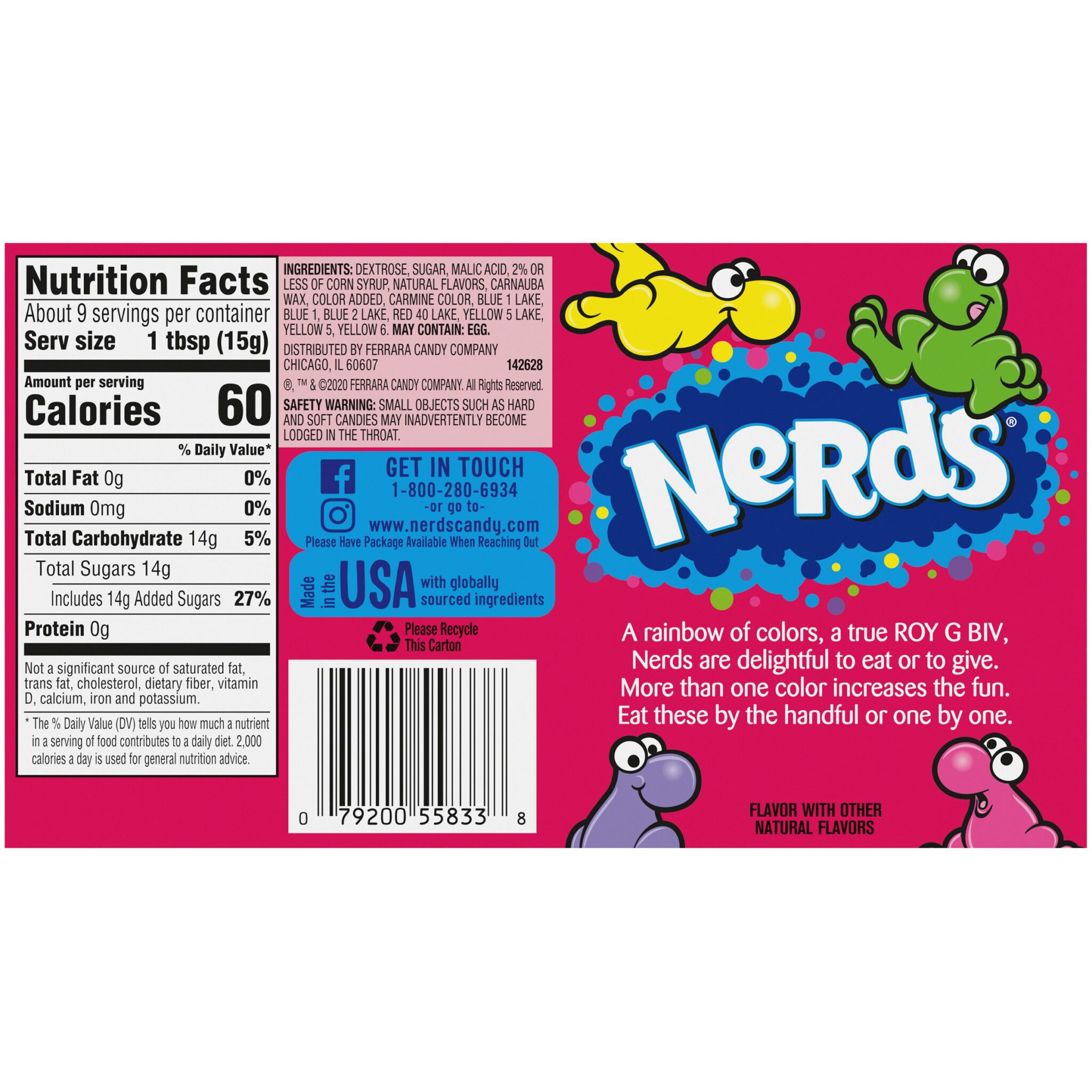 Rainbow NERDS Theater Box Candy Shop Gluten Free Candies
