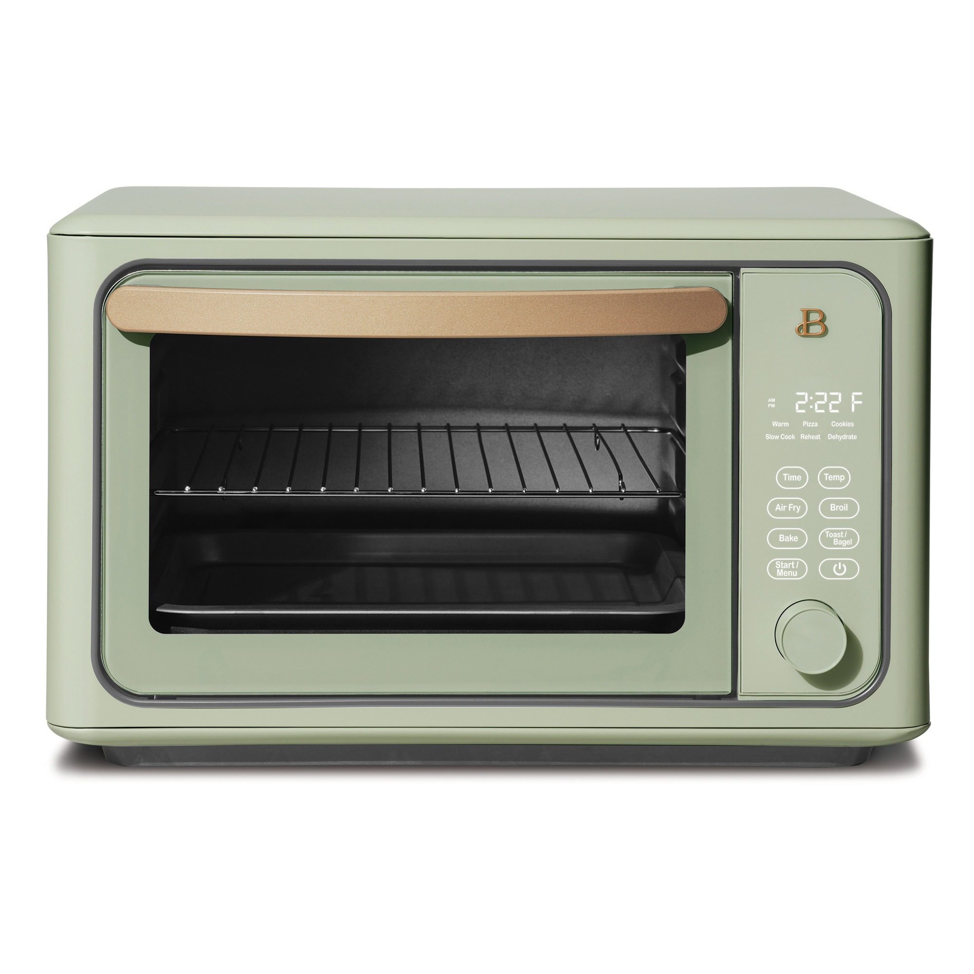 Beautiful 6 Slice Touchscreen Air Fryer Toaster Oven in Sage Green