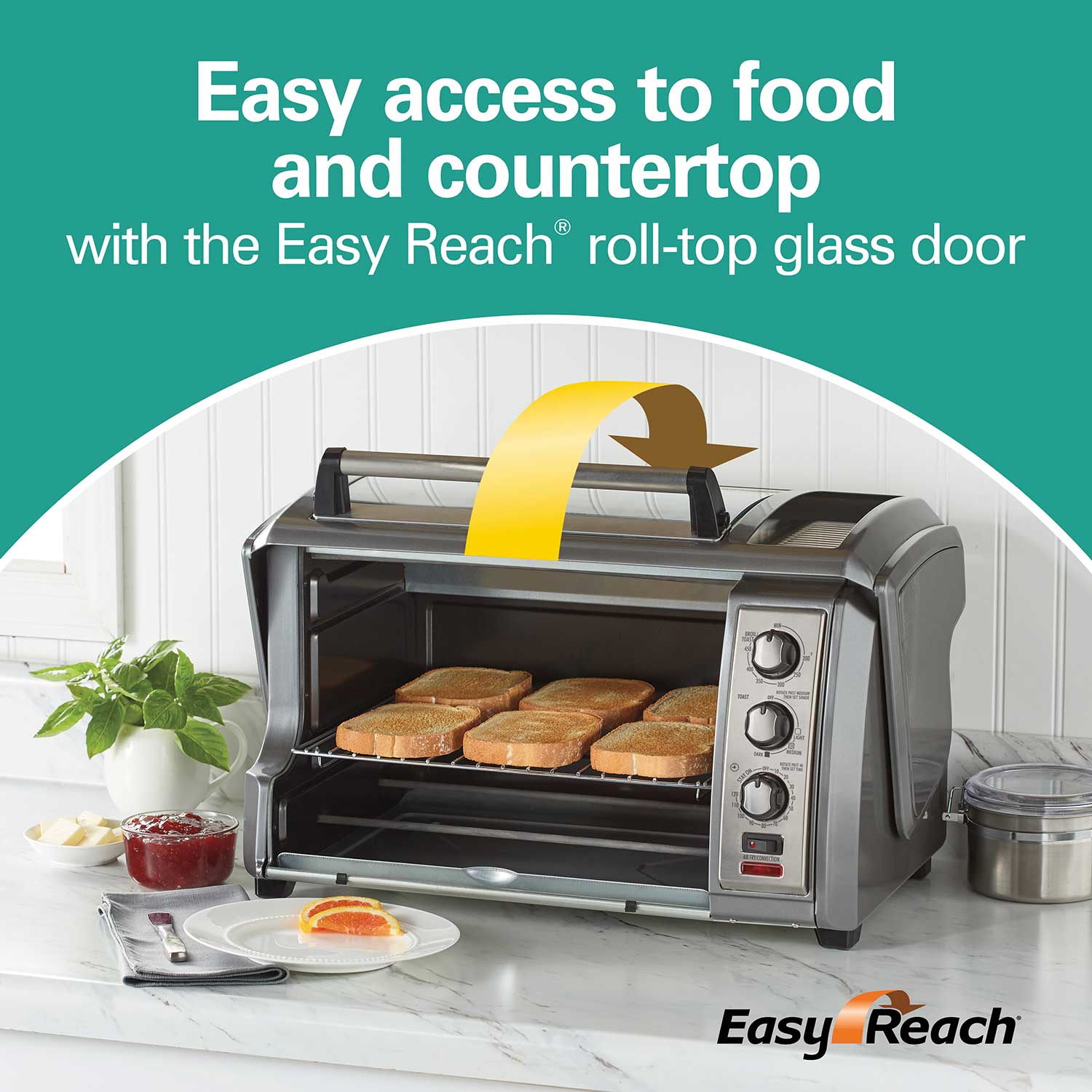 SureCrisp® Air Fryer Countertop Toaster Oven with Easy Reach® Door Stainless Steel from