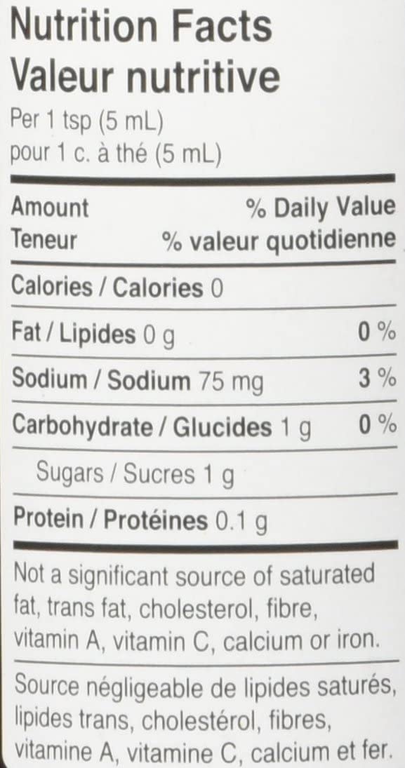 French's Classic Worcestershire Sauce Nutrition Facts