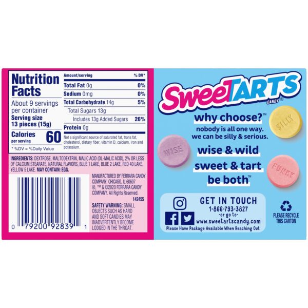 Sweetarts Original Ingredients