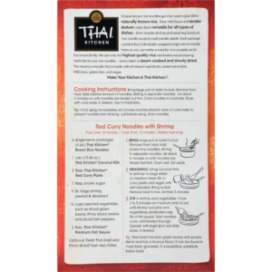 Thai Kitchen Gluten Free Brown Rice Noodles Back