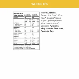 Organic Whole O'S Cereal Ingredients
