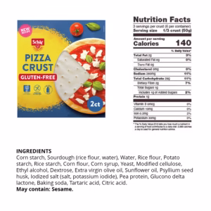 Schar Gluten Free Pizza Crust - Sourdough Italian Nutrition Facts