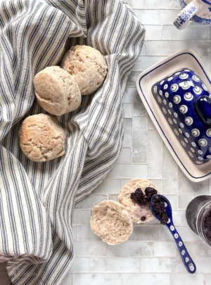 gfJules Gluten Free Multigrain Breakfast Biscuit with Jam