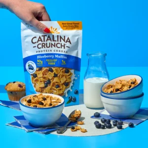 Catalina Crunch blueberry muffin with blueberries
