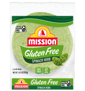 Gluten Free Spinach Herb Tortilla Wraps