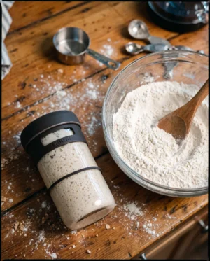 gluten free sourdough starter with flour
