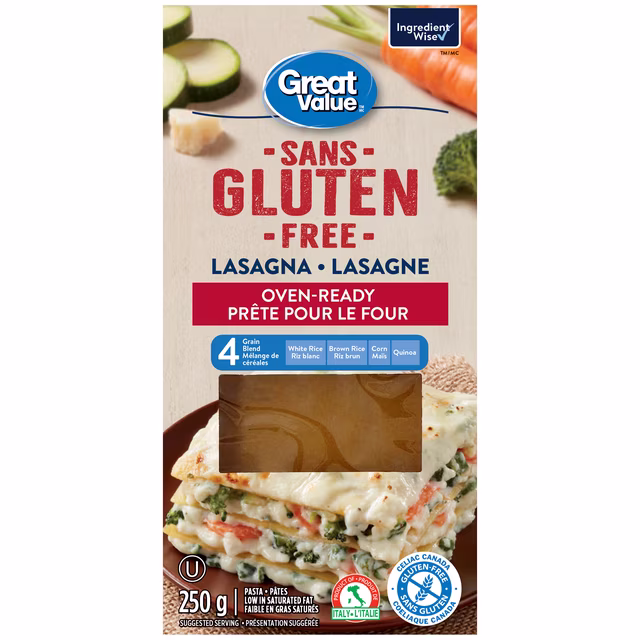 Great Value Gluten Free Oven-Ready Lasagna